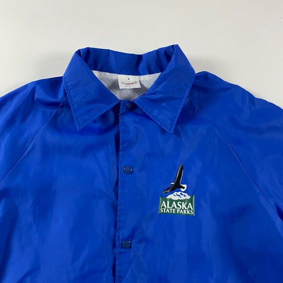 Vintage Alaska State Parks Jacket Mens XL Bald Eagle Nature Wildlife Windbreaker - Picture 4 of 8